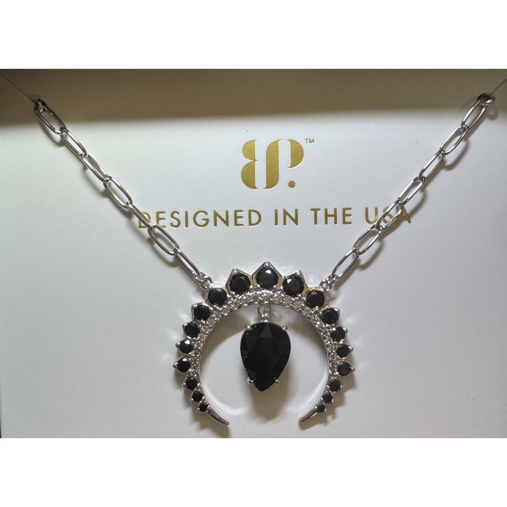 Bomb Party Untamed Necklace NK38217 Dark Trappings Black Onyx Rhodium Plated